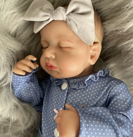 "Jade" - 20 Inch Realistic Sleeping Girl Reborn Doll Full Silicone Vinyl Body or Cloth Body