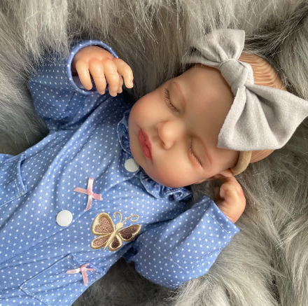 "Jade" - 20 Inch Realistic Sleeping Girl Reborn Doll Full Silicone Vinyl Body or Cloth Body