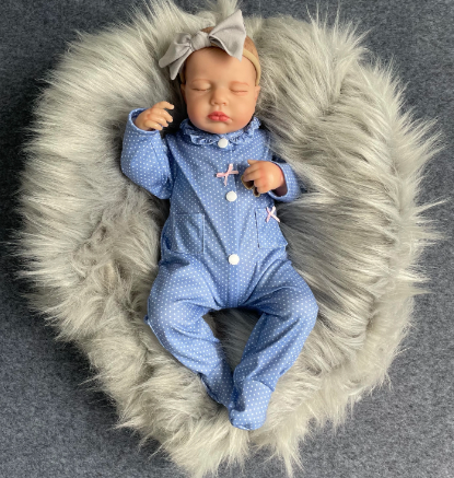 "Jade" - 20 Inch Realistic Sleeping Girl Reborn Doll Full Silicone Vinyl Body or Cloth Body
