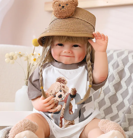 "Marley" - 22 Inch Full Body Silicone Reborn Doll with Curly Brown Hair