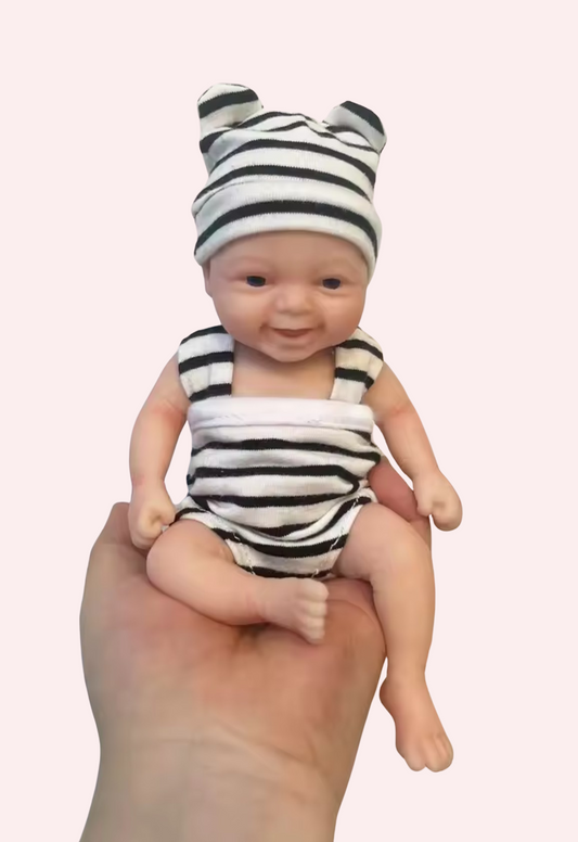 Nate - 7 Inch Mini Reborn Doll Realistic Palm Sized Full Silicone Body
