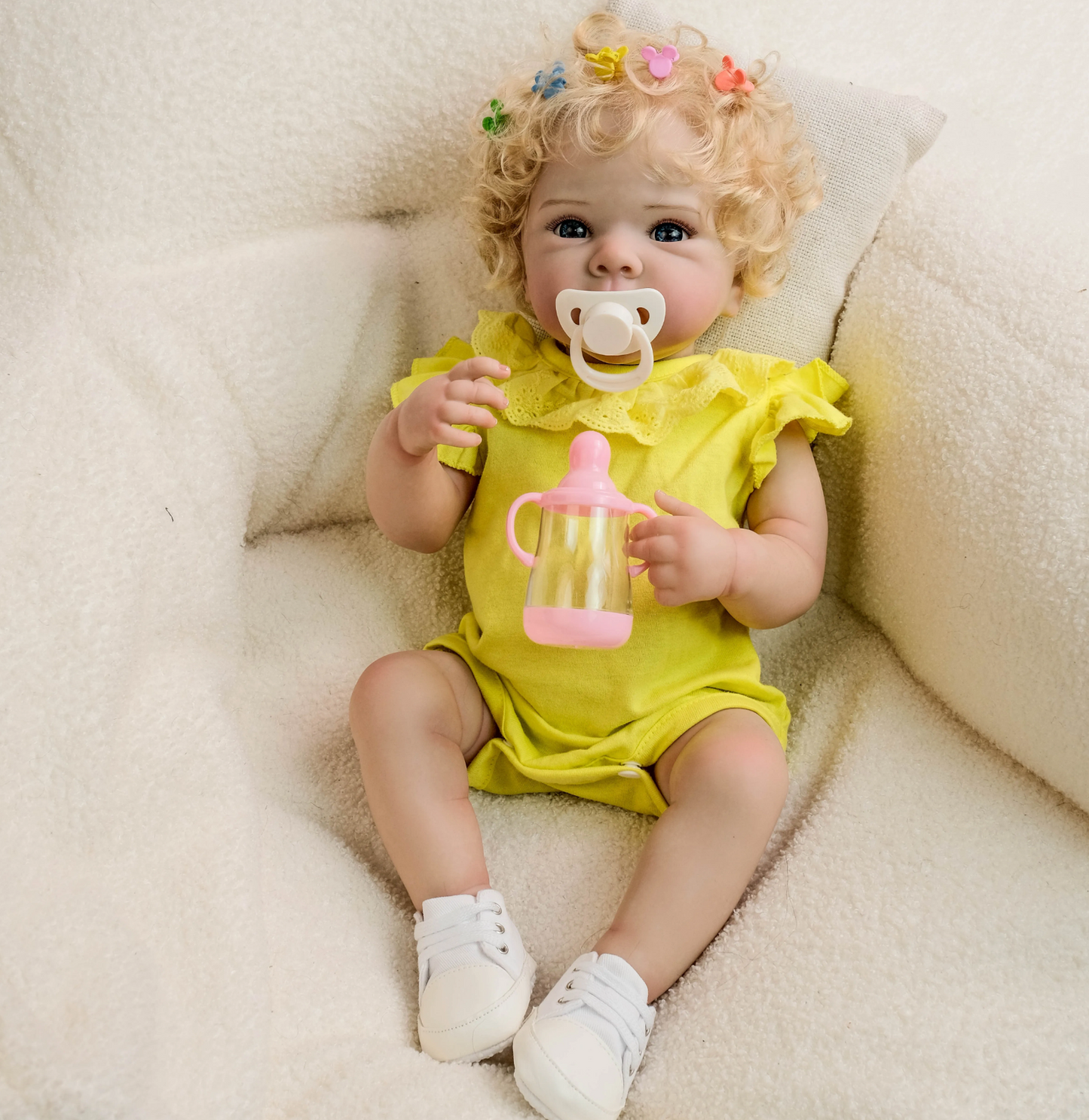 “Audrey & Poppy” – 19 Inch Newborn Twin Reborn Dolls Full Body Silicone Vinyl