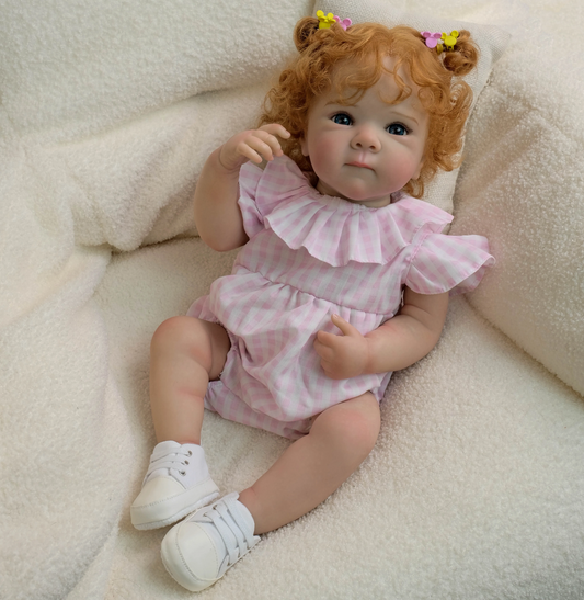 “Audrey & Poppy” – 19 Inch Newborn Twin Reborn Dolls Full Body Silicone Vinyl