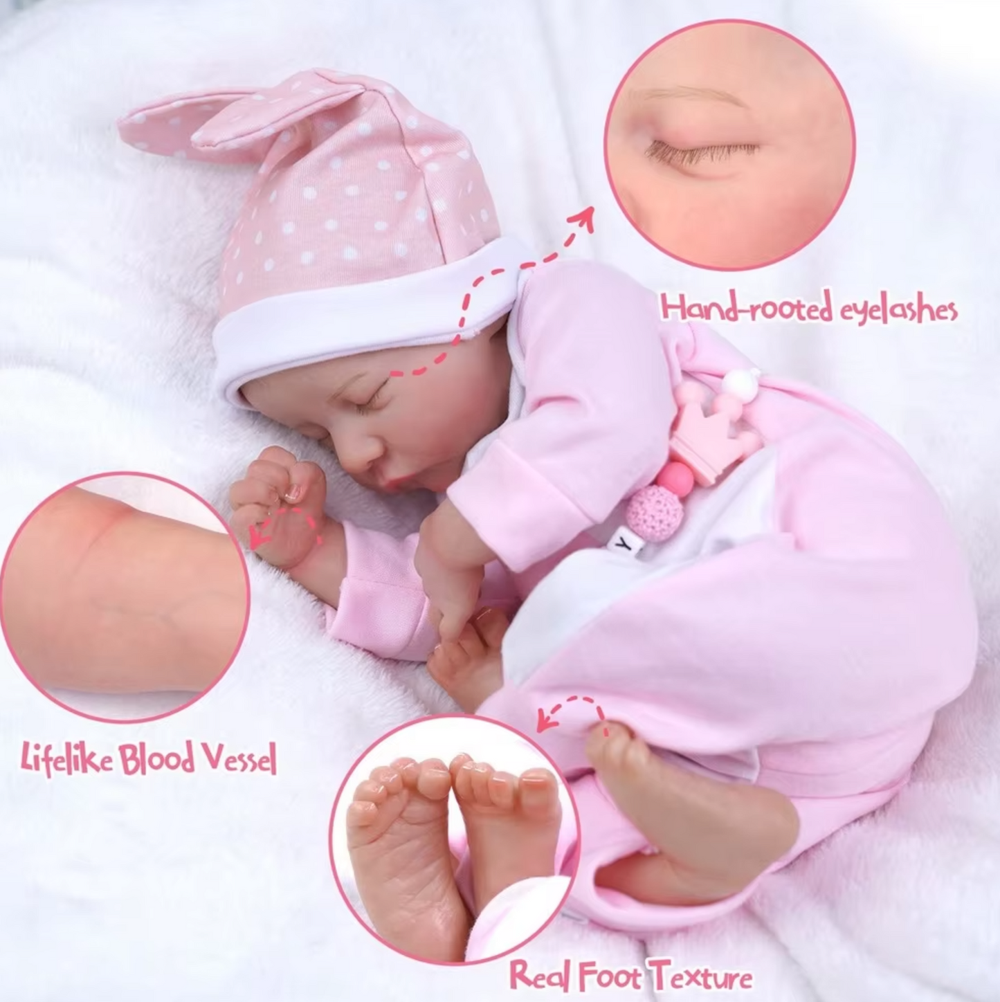 “Riley” - 17 Inch Reborn Baby Doll Newborn Full Vinyl Body or Cloth Body