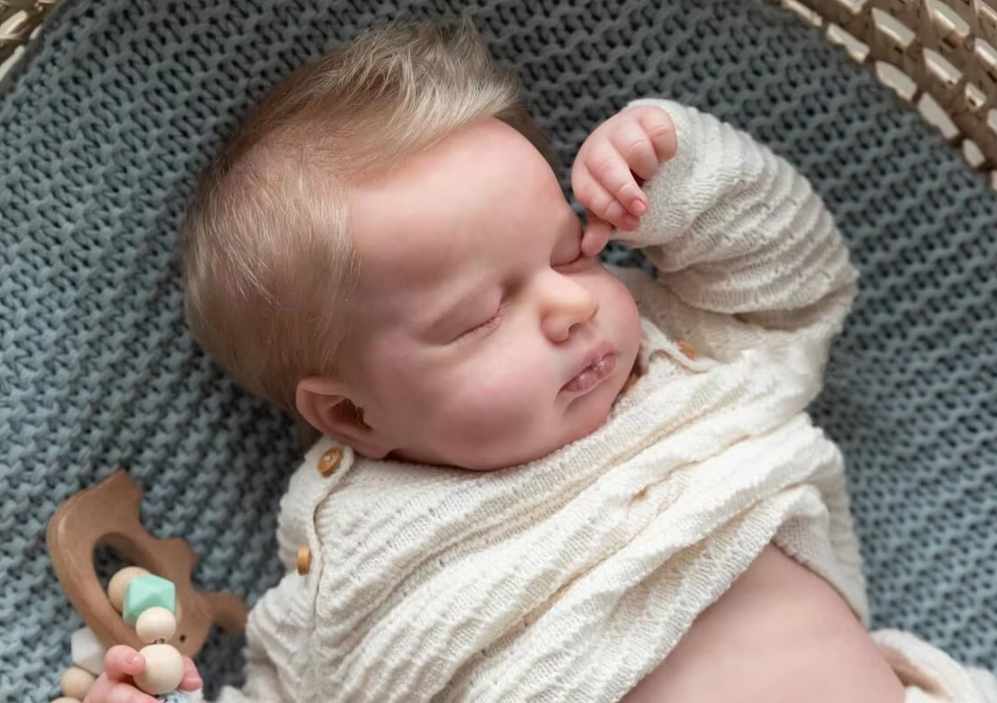 “Joshua” - 19 Inch Lifelike Reborn Doll Hand-Rooted Hair Full Body Silicone Vinyl