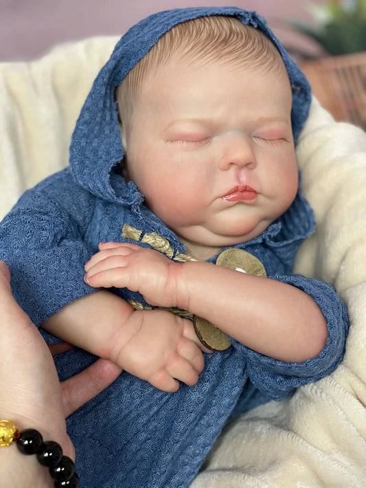 "Aria" - 20 Inch 3D Painted Reborn Baby Doll Girl Cloth Body