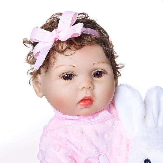 "Lily" - Full Silicone Vinyl Toddler Reborn Doll Hand-rooted hair