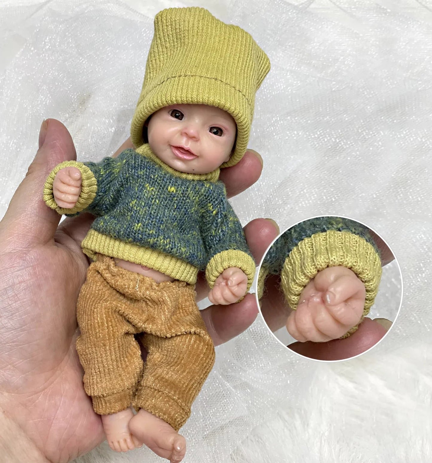 "Lila" - 6 Inch Mini Baby Doll Palm-Sized Full Silicone Baby Newborn Doll