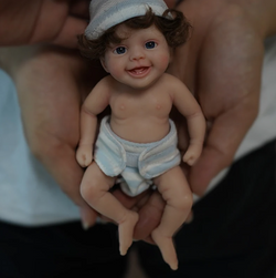 "Oscar" - 6 Inch Mini Full Body Silicone Reborn Doll Big Eyes