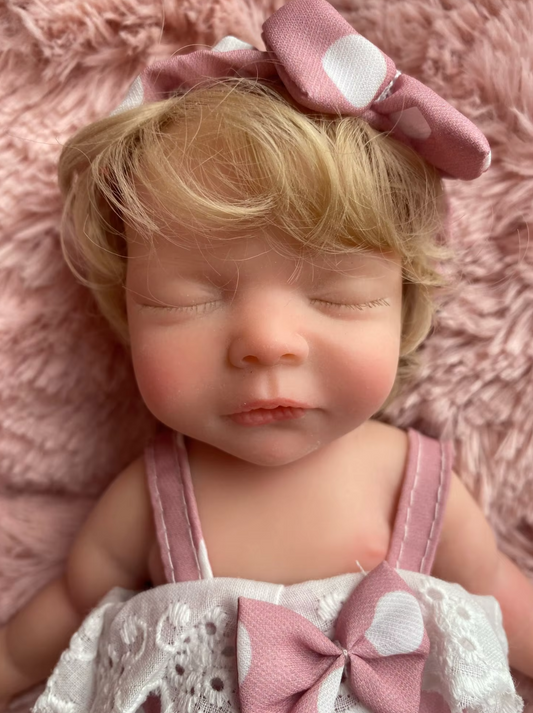 Olivia – 11” Realistic Baby Girl Full Silicone Bady Doll Hand-Painted & Rooted Hair