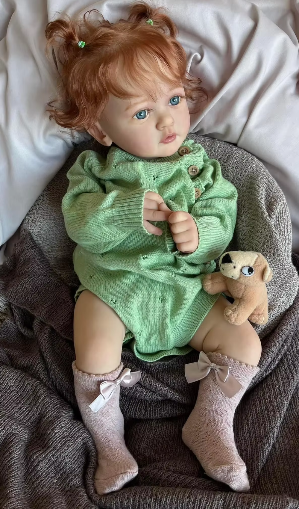 "Hannah" - 24Inch Girl Reborn Baby Doll Hand-Rooted Hair Soft Cloth Body